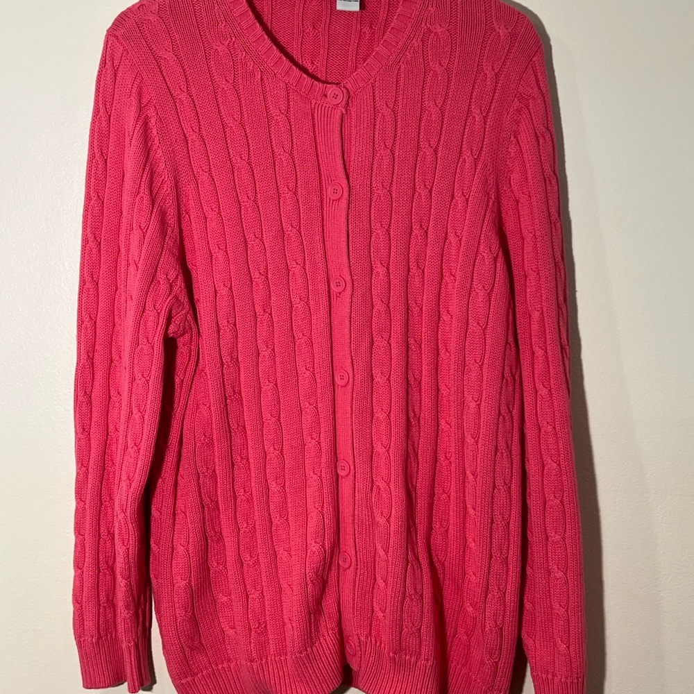 Cherokee Cable Knot Cardigan Vintage Size 1X